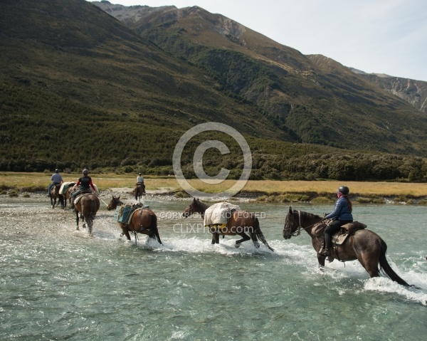 River Crossing on Ride from Boundary Hut to Dingleburn Station