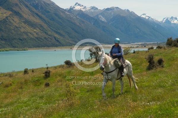 Heather on Cloud on the Ride from Boundary Hut to Dingleburn Station