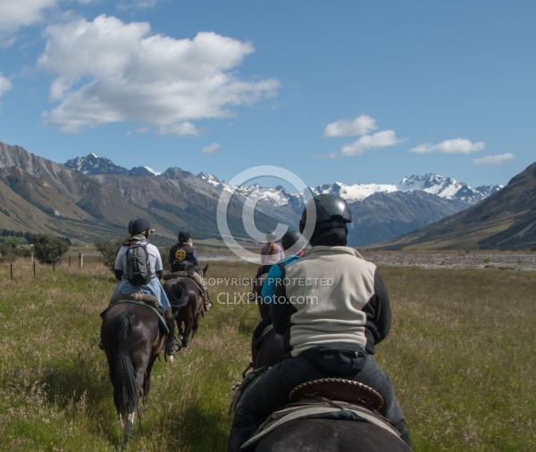 Riding in Ahuriri Conservation Area New Zealand , Wild Women Expeditions with Adventure Horse Trekking New Zealand 