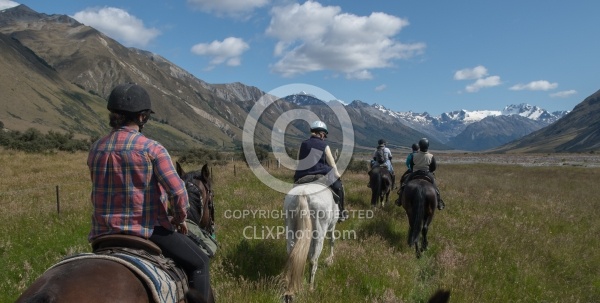 Riding in Ahuriri Conservation Area New Zealand , Wild Women Expeditions with Adventure Horse Trekking New Zealand 