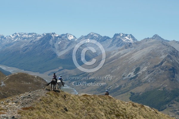 Riding in Ahuriri Conservations Area with Wild Women Expeditions and Adventure Horse Trekking New Zealand