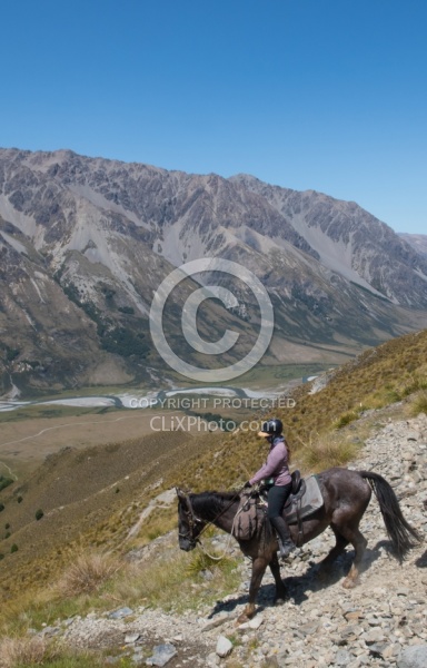 Riding in Ahuriri Conservations Area with Wild Women Expeditions and Adventure Horse Trekking New Zealand
