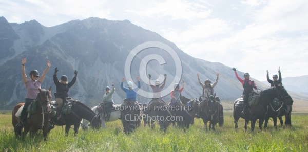 Riding in Ahuriri Conservations Area with Wild Women Expeditions and Adventure Horse Trekking New Zealand