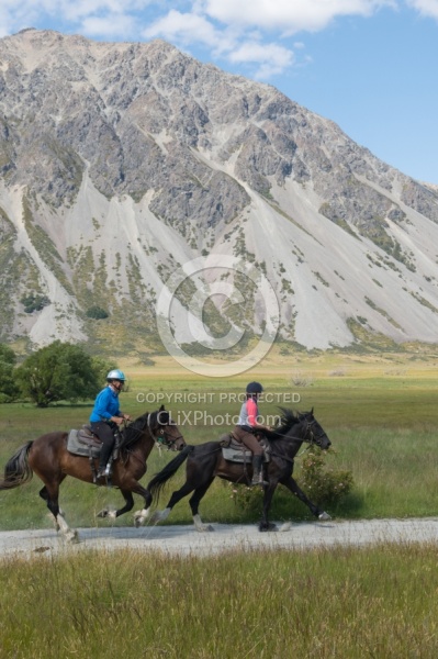 Riding in Ahuriri Conservations Area with Wild Women Expeditions and Adventure Horse Trekking New Zealand