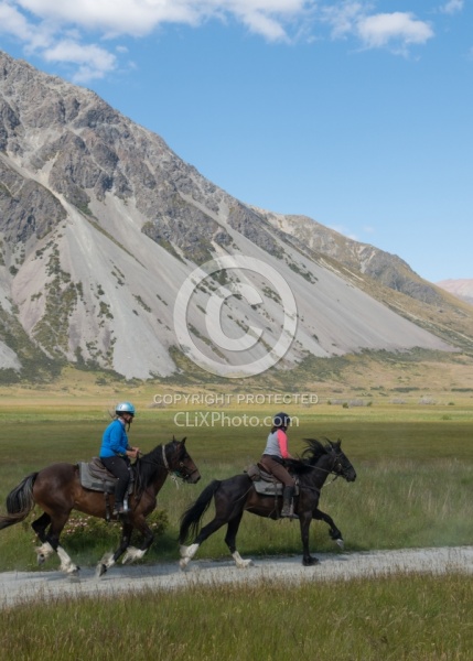 Riding in Ahuriri Conservations Area with Wild Women Expeditions and Adventure Horse Trekking New Zealand