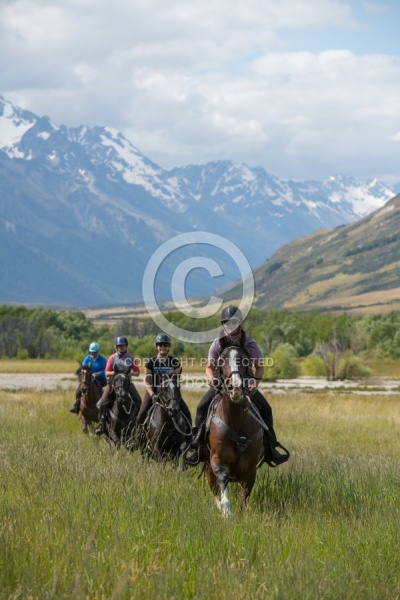 Riding in Ahuriri Conservations Area with Wild Women Expeditions and Adventure Horse Trekking New Zealand