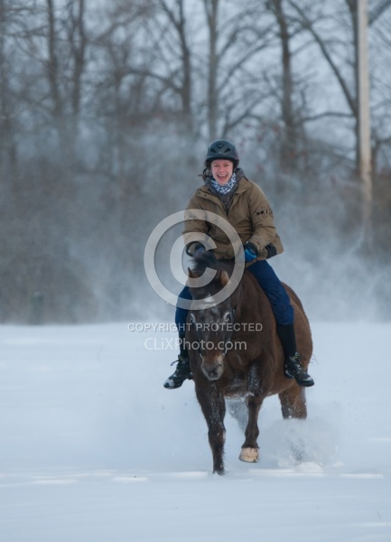 Youth Riding in Winter