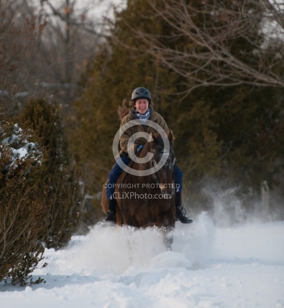 Youth Riding in Winter