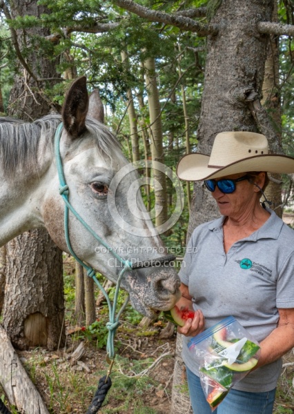 Watermelon Snack at Lunch on the Trail
