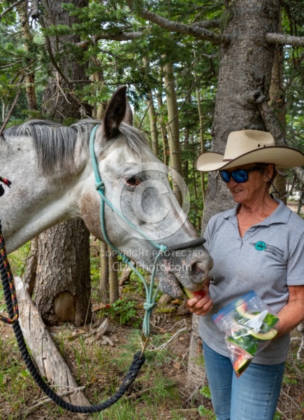Watermelon Snack at Lunch on the Trail