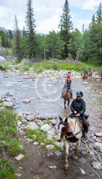 River Crossing on Lost Trail Ride Anchor D Outfitting