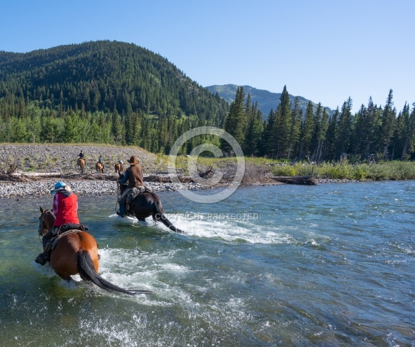 River Crossing on Lost Trail Ride Anchor D Outfitting