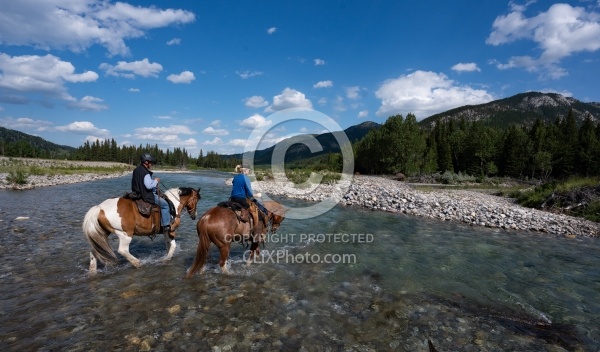 River Crossing on Lost Trail Ride Anchor D Outfitting