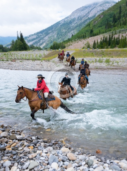 River Crossing on Lost Trail Ride Anchor D Outfitting