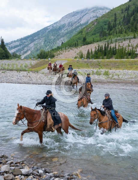 River Crossing on Lost Trail Ride Anchor D Outfitting