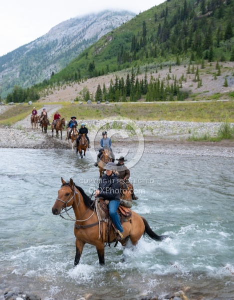 River Crossing on Lost Trail Ride Anchor D Outfitting