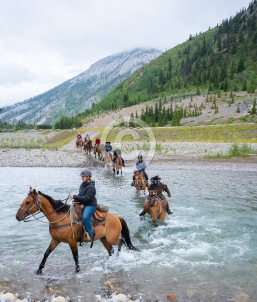 River Crossing on Lost Trail Ride Anchor D Outfitting