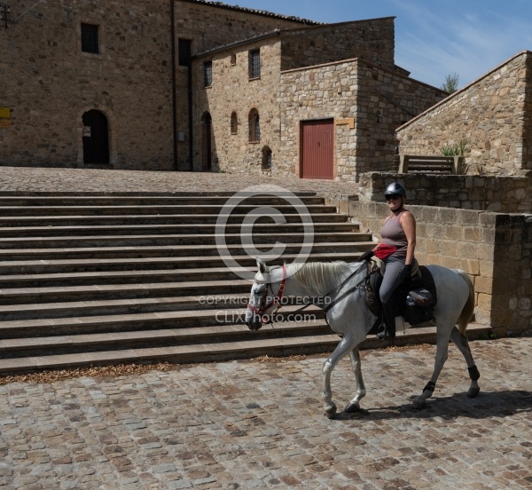 Arriving at Monastary for Picnic Lunch on the Trail