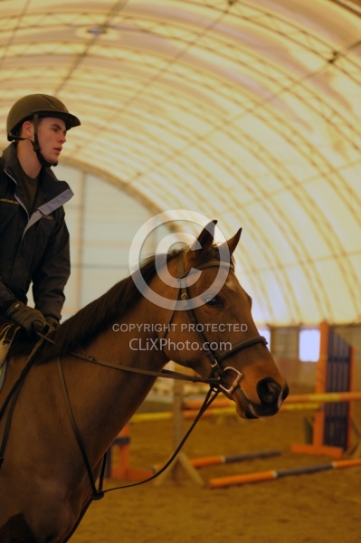 Riding in Indoor Arena