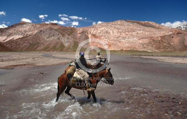 River Crossing on the Crossing of the Andes Ride