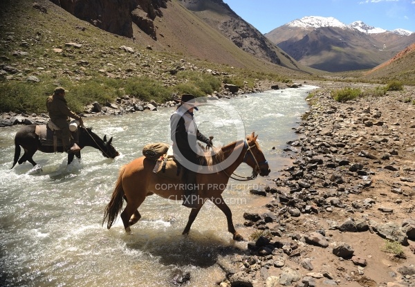 River Crossing on the Crossing of the Andes Ride