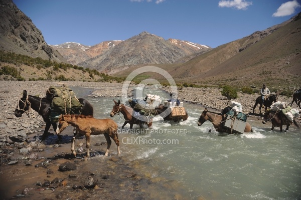  River Crossing on the Crossing of the Andes Ride