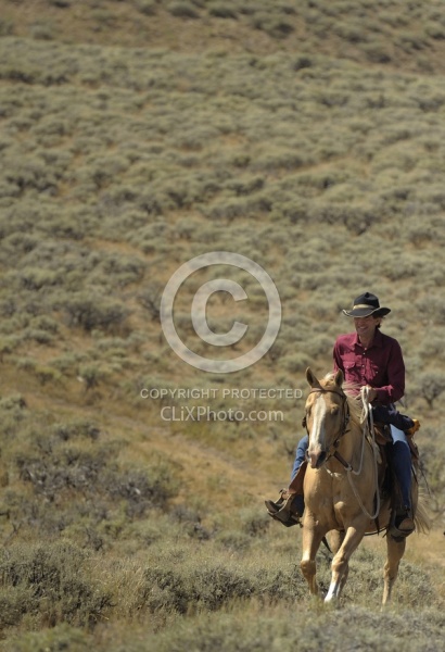 Riding in Wyoming with blue Sky Sage Adventures