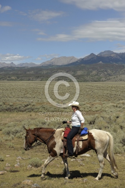 Riding in Wyoming with blue Sky Sage Adventures