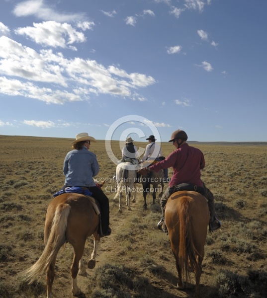 Riding in Wyoming with blue Sky Sage Adventures