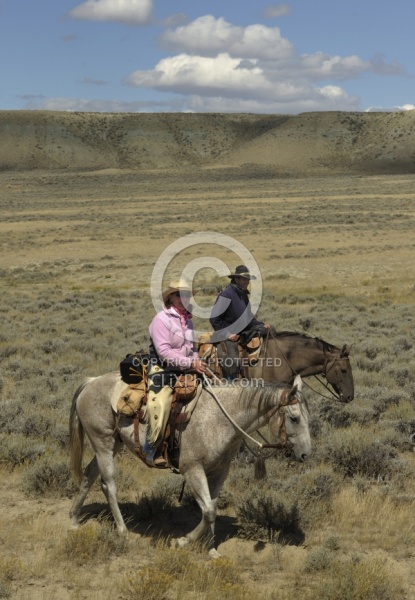 Riding in Wyoming with blue Sky Sage Adventures