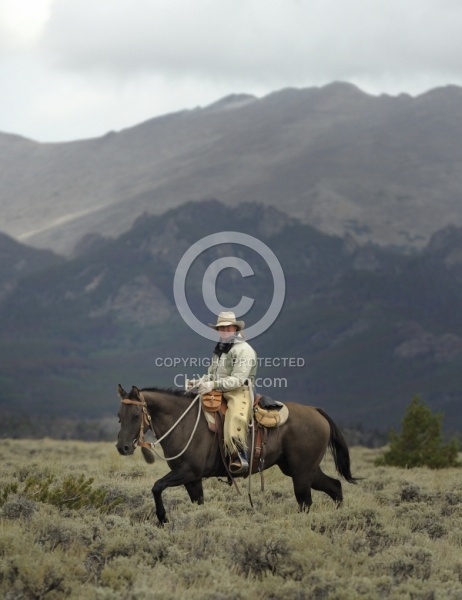 Riding in Wyoming with blue Sky Sage Adventures
