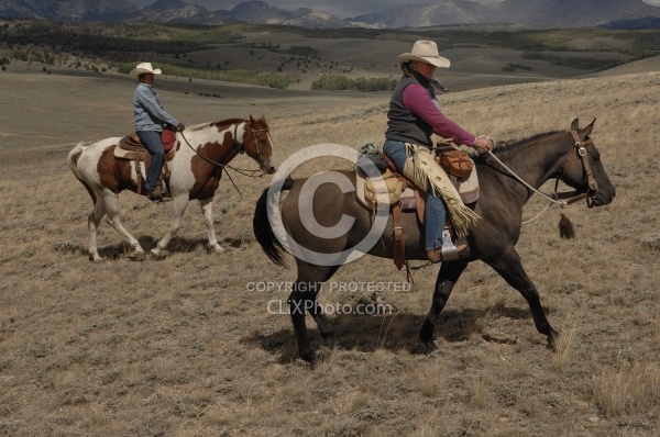 Riding in Wyoming with blue Sky Sage Adventures