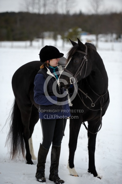 Winter Horse and Human Bond