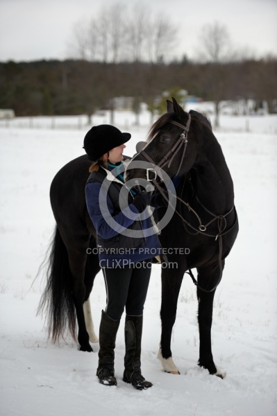 Winter Horse and Human Bond