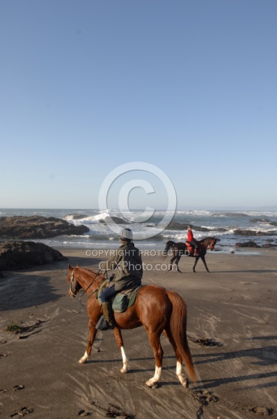 Riding on the beach at Ricochet Ridge Ranch