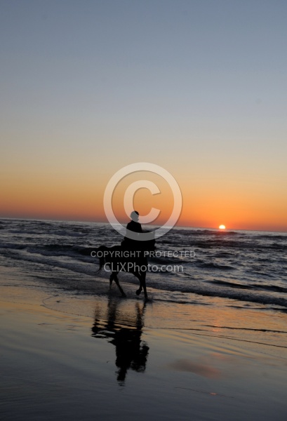 Riding on the beach at Sunset at Ricochet Ridge Ranch