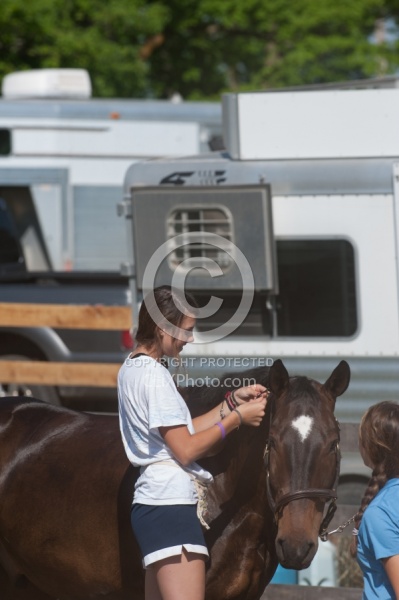 Braiding at Horse Show