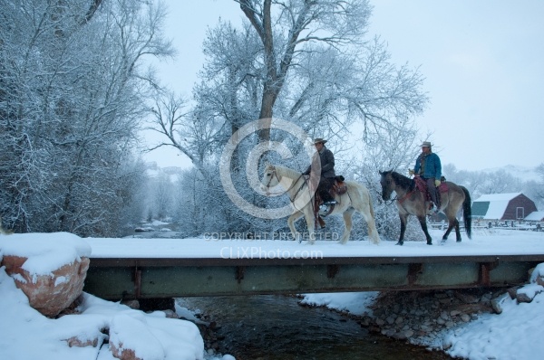 Winter Holiday Scene Hideout Ranch