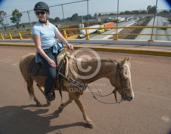 Riding under and iover Highways in Mexico