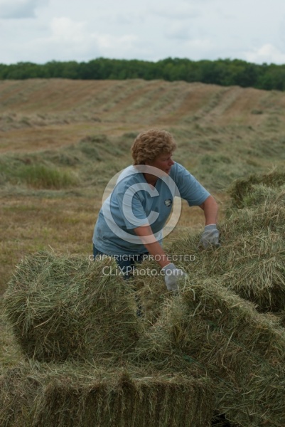 Loading Hay onto Wagon