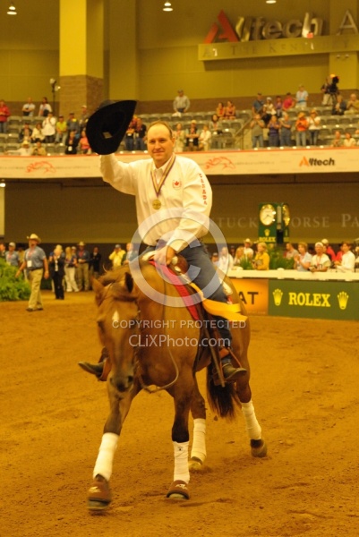 Duane Latimer and Dun Playin Tag Reining WEG 2010