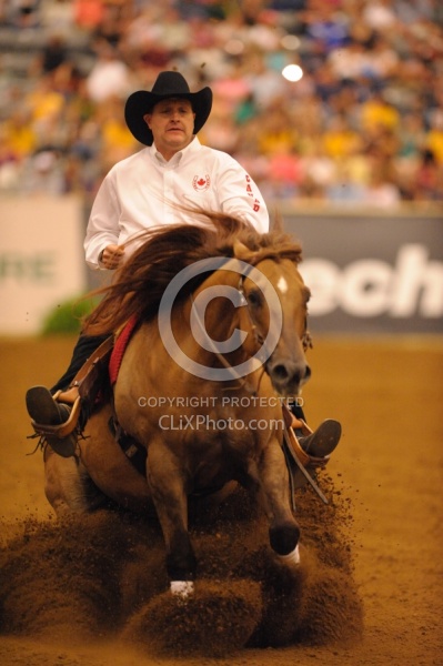 Duane Latimer and Dun Playin Tag Reining WEG 2010
