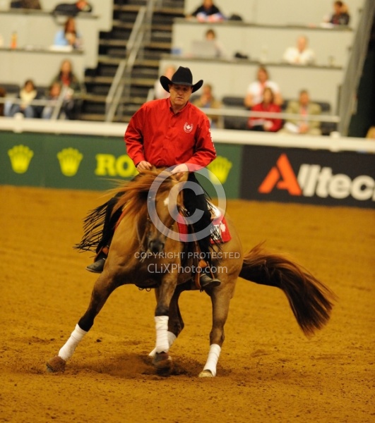 Duane Latimer and Dun Playin Tag Reining WEG 2010