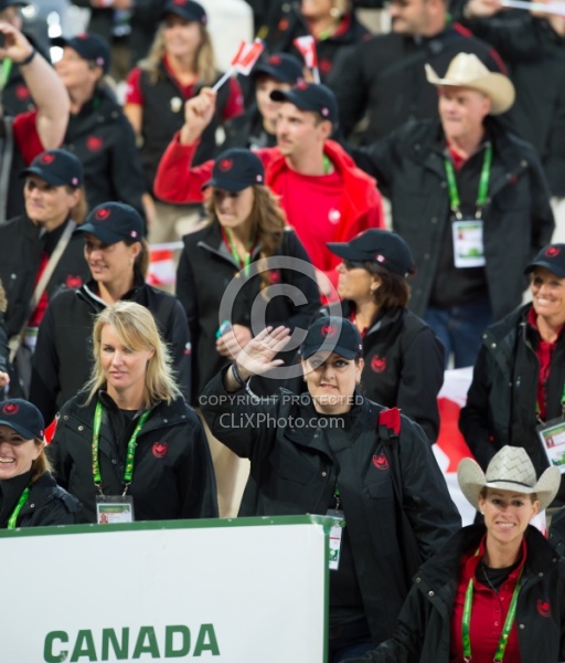 Team Canada in the Opening Ceremonies WEG 2014 Normandy