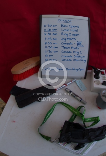 Canadian Barn Schedule warm up day WEG 2014 Normandy, France