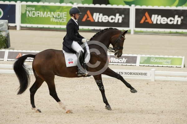 Megan Lane and Caravella in the Team Grand Prix WEG 2014 Normand