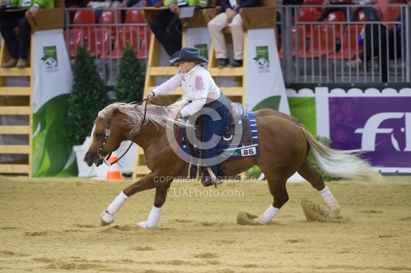 Mandy McCutcheon and Yellow Jersey Bronze Ind Reining WEG 2014 N