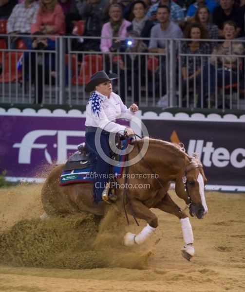 Mandy McCutcheon and Yellow Jersey Bronze Ind Reining WEG 2014 N