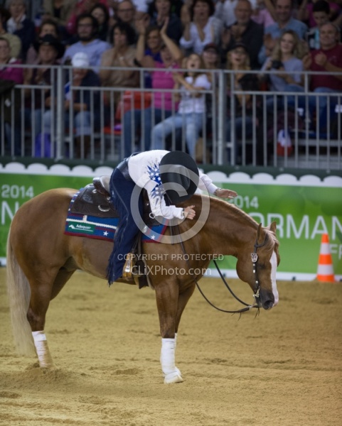 Mandy McCutcheon and Yellow Jersey Bronze Ind Reining WEG 2014 N