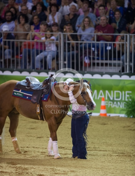 Mandy McCutcheon and Yellow Jersey Bronze Ind Reining WEG 2014 N